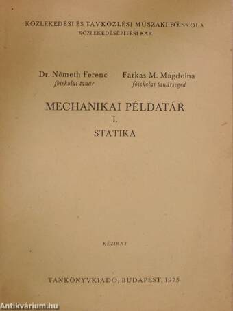 Mechanikai példatár I.