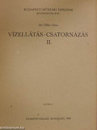 Vízellátás-csatornázás II.