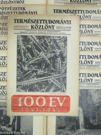 Természettudományi Közlöny 1941. január-december/Pótfüzetek a Természettudományi Közlönyhöz 1941. január-december