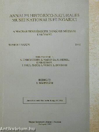 Annales Historico-Naturales Musei Nationalis Hungarici 1992.