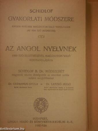 Schidlof gyakorlati módszere - Angol 1-10. füzet