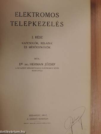 Elektromos telepkezelés I-III.