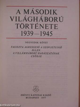 A második világháború története 1939-1945. 4.