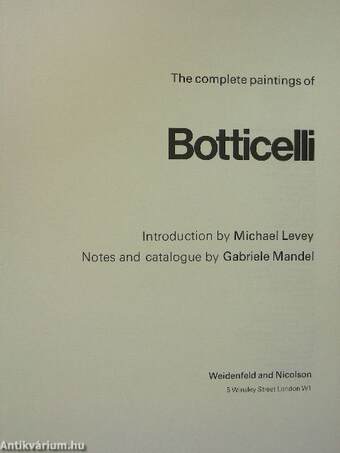 The complete paintings of Botticelli