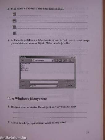 Windows 95 - Windows 98 munkafüzet