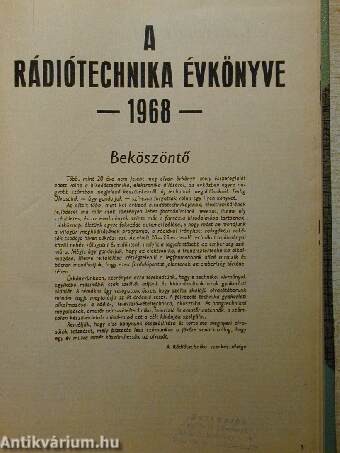 A Rádiótechnika évkönyve 1968