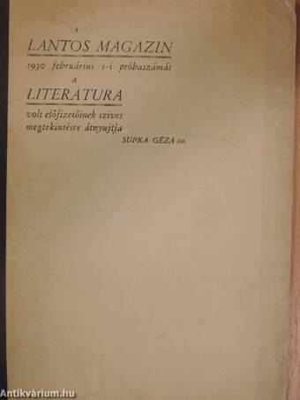 Lantos Magazin 1930. februárius 1.