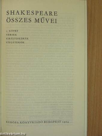 Shakespeare összes művei 1-2.