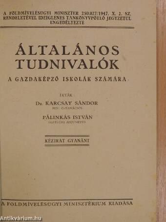 Általános tudnivalók a gazdaképző iskolák számára