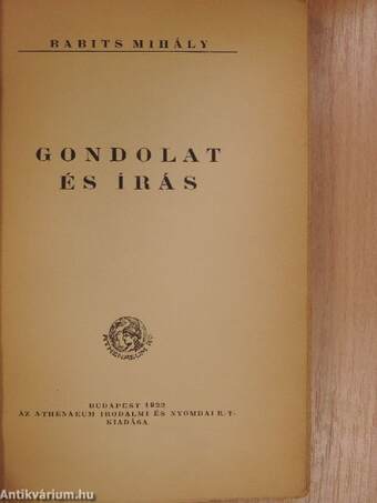 Gondolat és írás