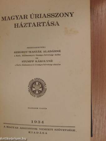 A magyar úriasszony háztartása