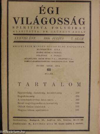 Égi világosság 1936. július