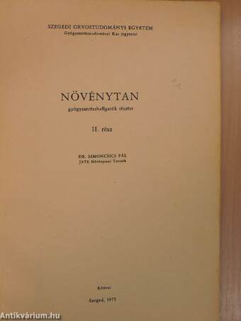 Növénytan II.