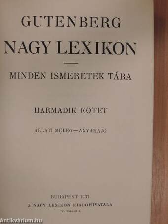 Gutenberg Nagy Lexikon III. (töredék)