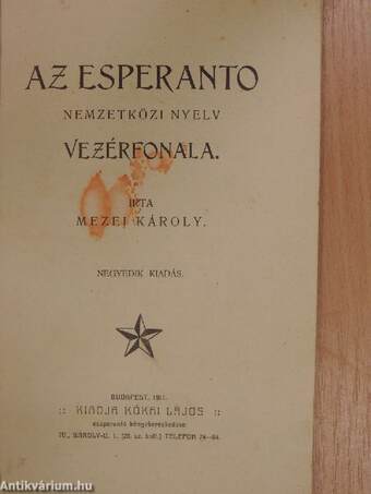 Az Esperanto nemzetközi nyelv vezérfonala