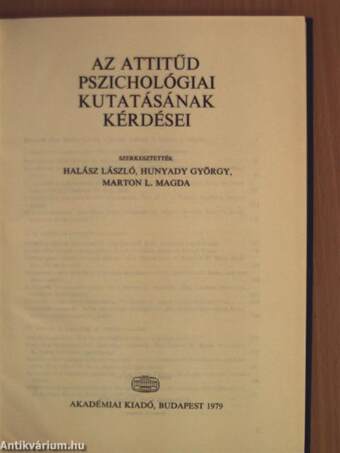 Az attitűd pszichológiai kutatásának kérdései