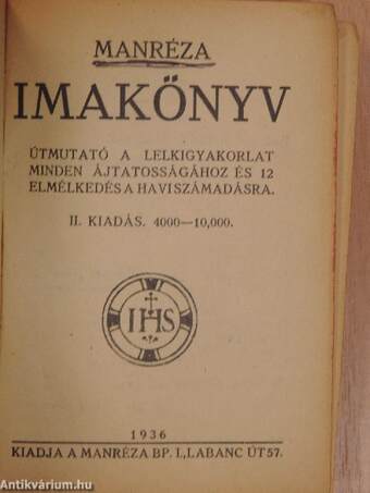 Manréza imakönyv