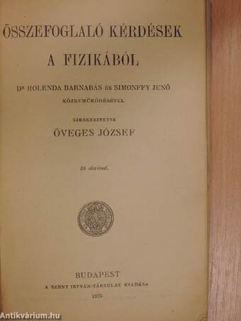 Összefoglaló kérdések a fizikából