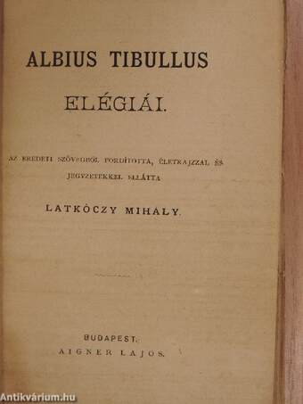 Albius Tibullus elégiái