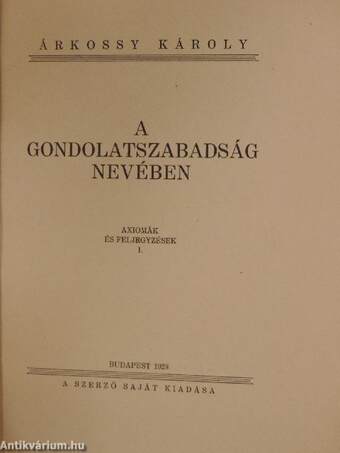 A gondolatszabadság nevében