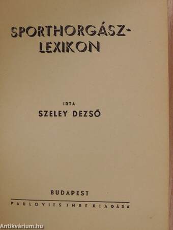 Sporthorgászlexikon