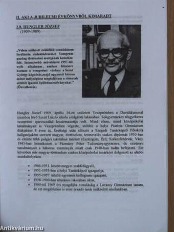 A veszprémi Lovassy és volt Piarista Gimnázium Öregdiákjai Baráti Körének 1999. évi tájékoztatója