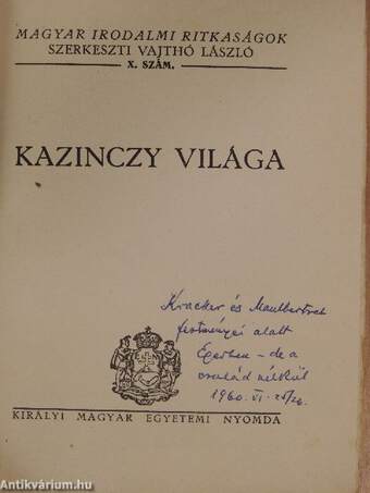 Kazinczy világa