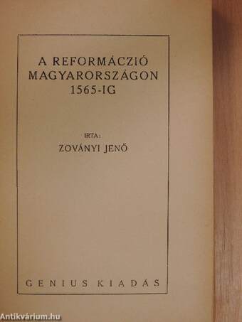 A reformáczió Magyarországon 1565-ig