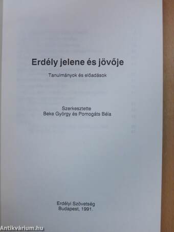 Erdély jelene és jövője