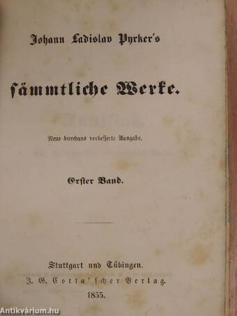 Johann Ladislav Pyrker's sämmtliche Werke I-III. (gótbetűs)