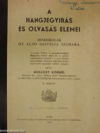 A hangjegyirás és olvasás elemei