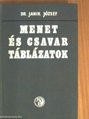 Menet- és csavartáblázatok