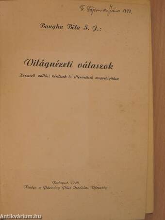 Világnézeti válaszok (Tiltólistás kötet)