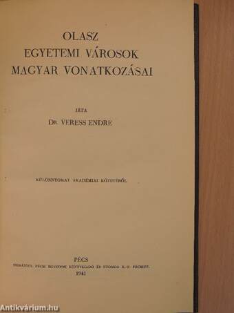 Olasz egyetemi városok magyar vonatkozásai