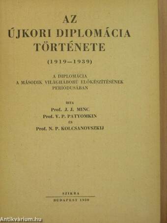 A diplomácia története 1919-1939