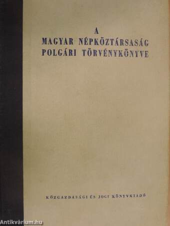 A Magyar Népköztársaság polgári törvénykönyve