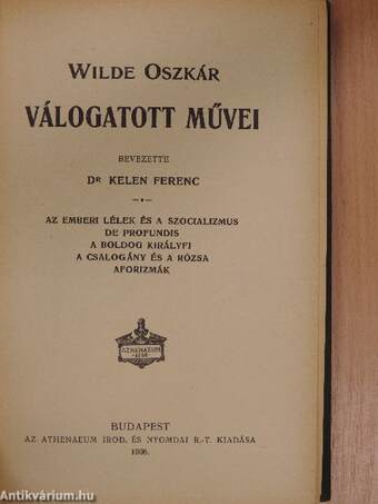 Wilde Oszkár válogatott művei