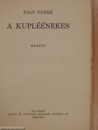 A kupléénekes I-II.