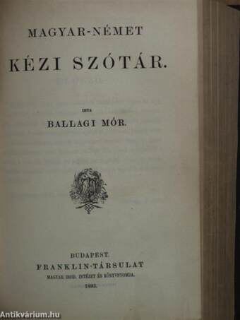 Német-magyar kézi szótár/Magyar-német kézi szótár