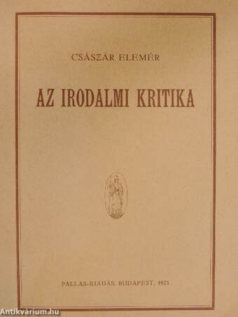 Az irodalmi kritika