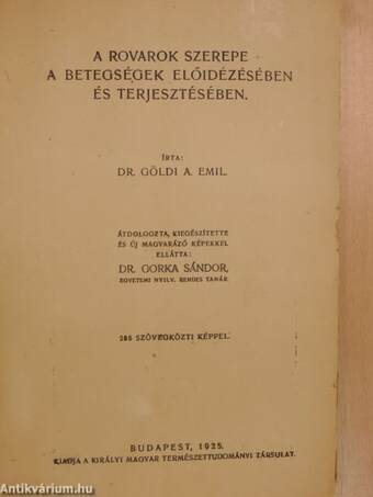 A rovarok szerepe a betegségek előidézésében és terjesztésében