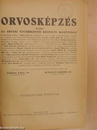 Orvosképzés 1926./A tüdőtuberculosis sebészeti kezelése/Dolgozatok a Budapesti Királyi Magyar Pázmány Péter Tudományegyetem II. és I. számú sebészeti klinikájáról