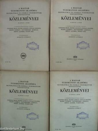 A Magyar Tudományos Akadémia Matematikai és Fizikai Tudományok Osztályának közleményei 1961/1-4.