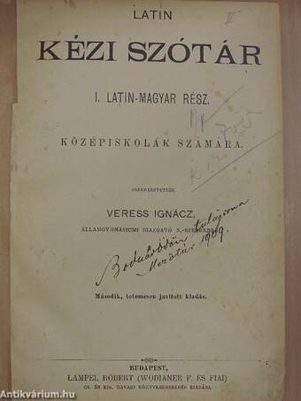 Latin kézi szótár I-II.