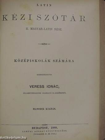 Latin kézi szótár I-II.