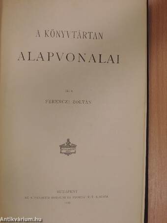 A könyvtártan alapvonalai