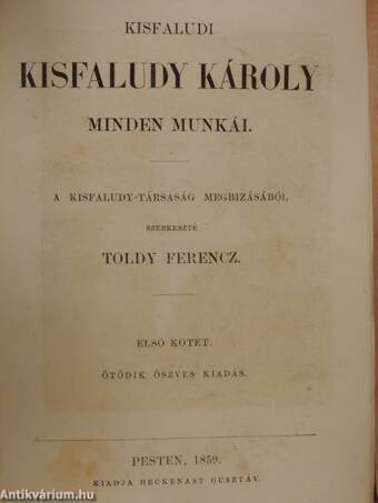 Kisfaludi Kisfaludy Károly minden munkái 1-8.