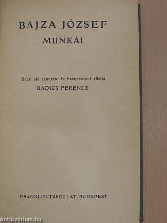 Bajza József munkái