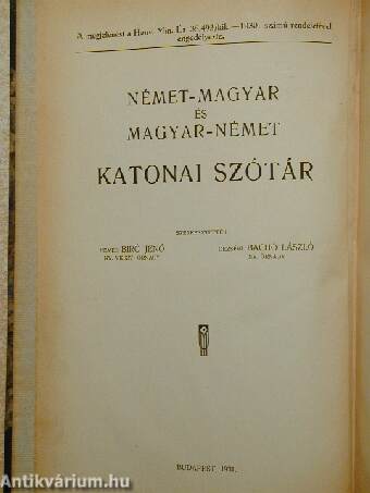 Német-magyar/magyar-német katonai szótár