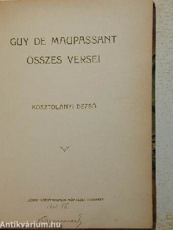 Guy de Maupassant összes versei